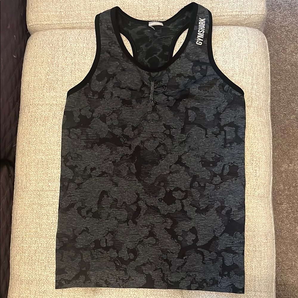 Gymshark Charcoal and Black Camo Tank